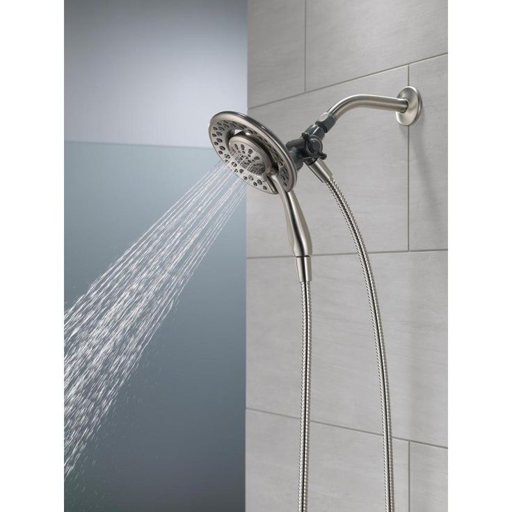 In2ition Two-in-One 4-Spray 6.1 in. Dual Wall Mount Fixed and Handheld Shower Head in Brushed Nickel