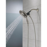 In2ition Two-in-One 4-Spray 6.1 in. Dual Wall Mount Fixed and Handheld Shower Head in Brushed Nickel