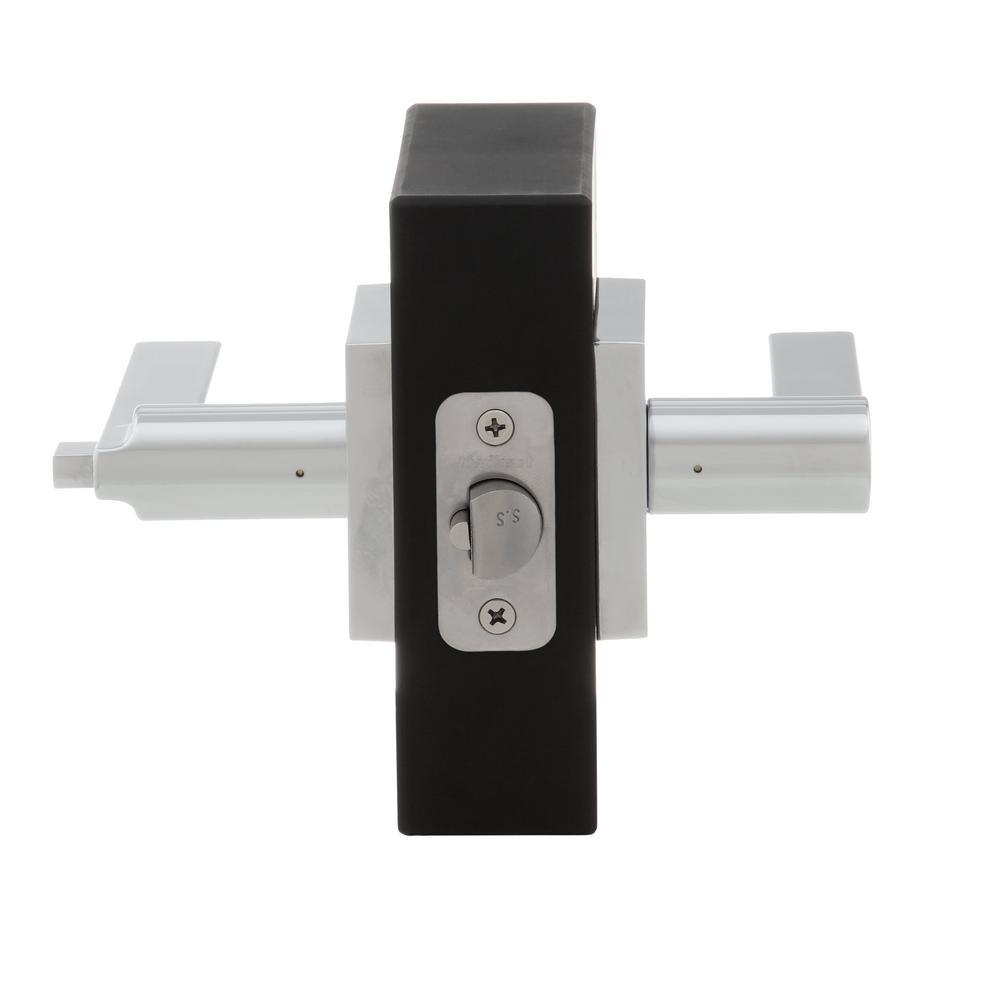 Halifax Square Polished Chrome Entry Door Lever Featuring SmartKey Security - Super Arbor