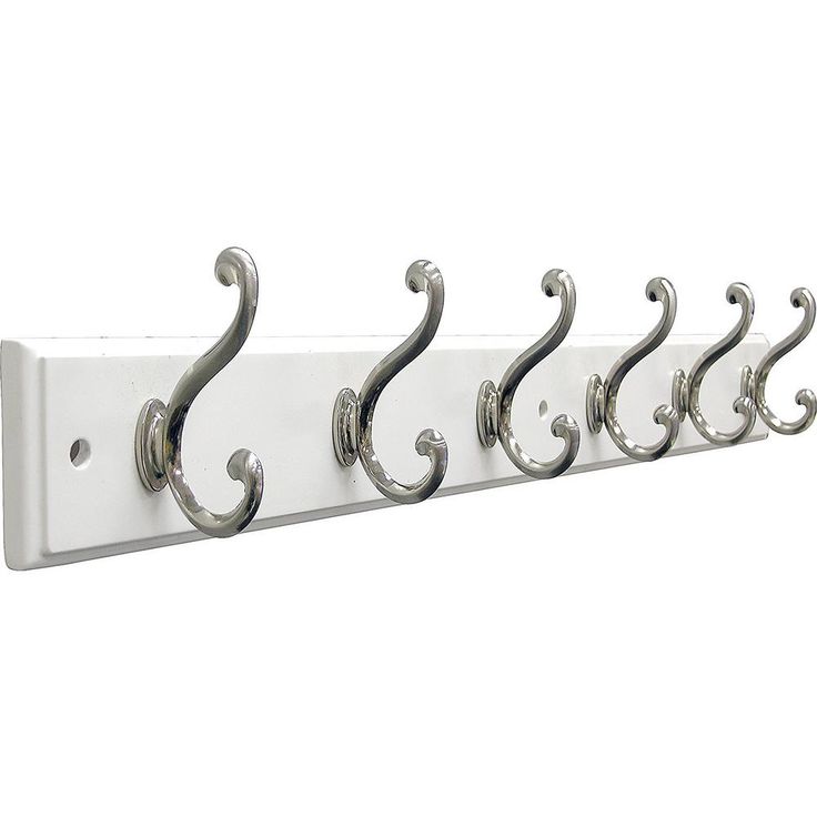26 in. White Hook Rack Coat with 6-Chrome Hooks