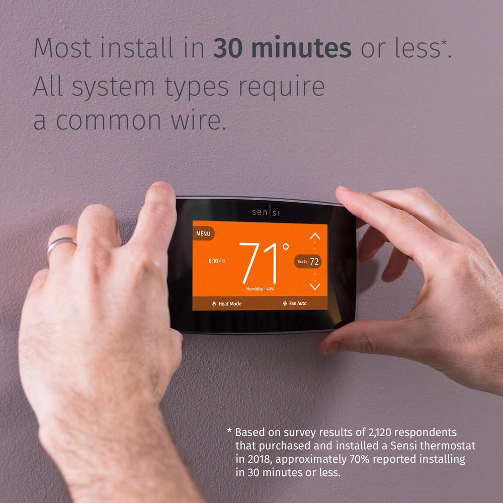 Emerson Sensi Touch Wi-Fi Smart Thermostat with Touchscreen Color Display, C-Wire Required - Super Arbor