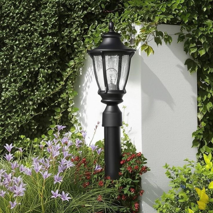 Home Decorators Collection Wilkerson 1-Light Black Outdoor Post Mount