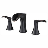 Brea 8 in. Widespread 2-Handle Waterfall Bathroom Faucet in Brushed Nickel
