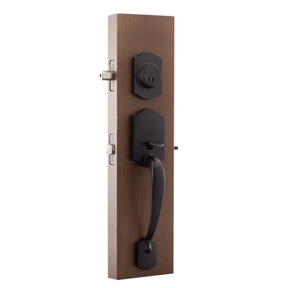Craftsman Black Door Handleset with Contemporary Lever Trim - Super Arbor