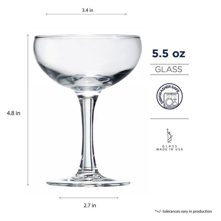 Barcraft 5.5 oz. Glass Coupe Cocktail (4-pack)