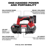 Milwaukee M12 12V Lithium-Ion Cordless Sub-Compact Band Saw Kit with M12 Multi-Tool, 1-5/8 in Cut Capacity