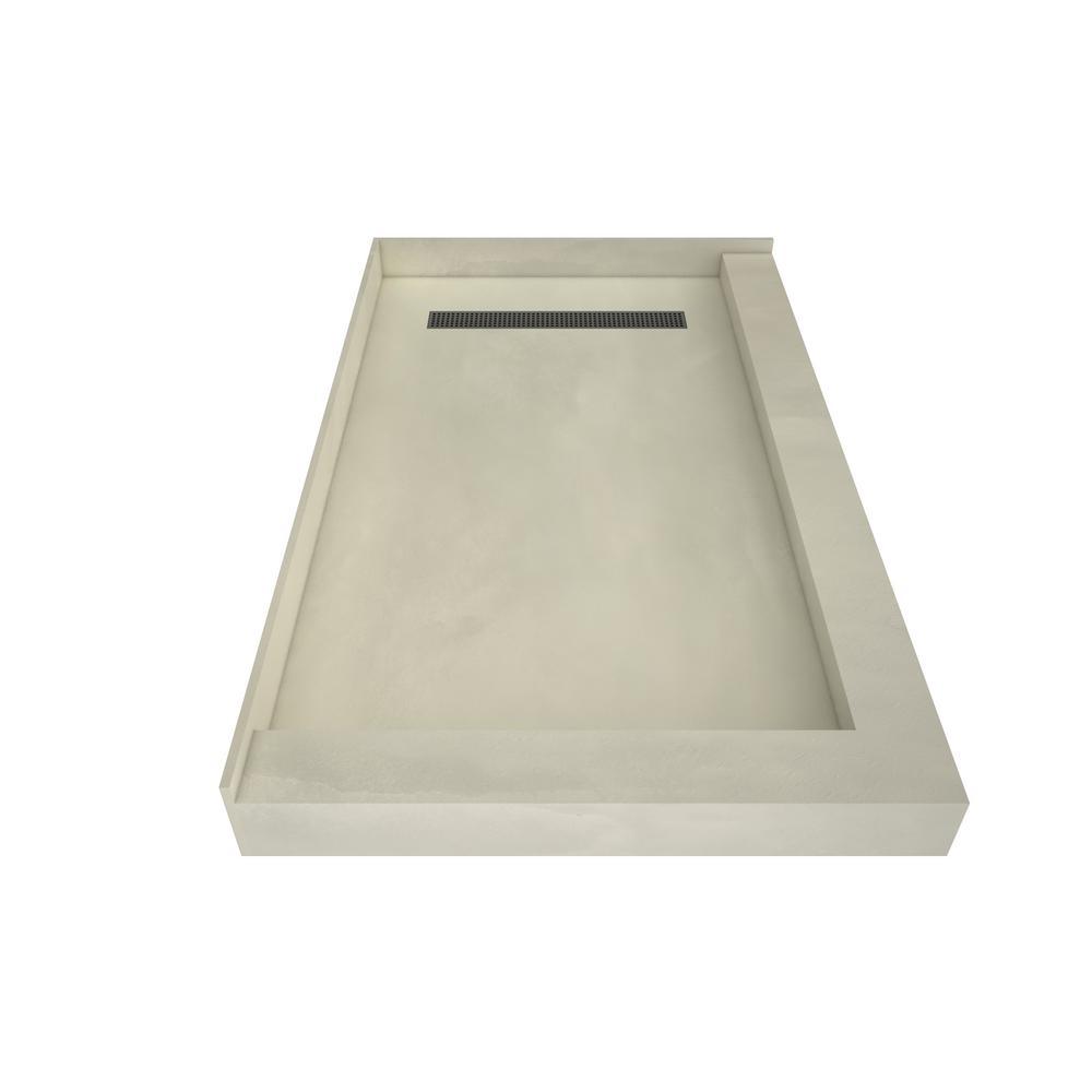 Redi Trench 34 in. x 48 in. Double Threshold Shower Base with Right Drain and Brushed Nickel Trench Grate - Super Arbor