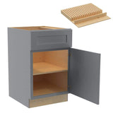Newport 21 in. W x 24 in. D x 34.5 in. H Assembled Plywood Base Kitchen Cabinet in Pearl Gray with Knife Block RH