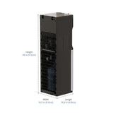 Hot Cold and Room Temp Water Dispenser Cooler Bottom Load, Tri-Temp, Black and Brush Stainless Steel, Essential Series