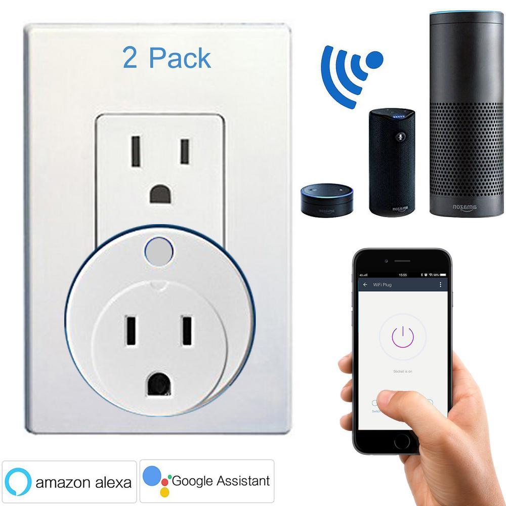 Mini Round Wi-Fi Smart Plug Works with Alexa and Google Home for Voice Control Save Energy (4-Pack) - Super Arbor
