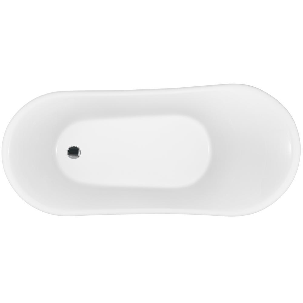 60 in. Fiberglass Double Slipper Clawfoot Non-Whirlpool Bathtub in Glossy Red & White Marble In Matte Lichen Green - Super Arbor