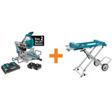 18-Volt Lithium-Ion Brushless Cordless 10 in. Dual-Bevel Sliding Compound Miter Saw and Portable Rise Miter Saw Stand
