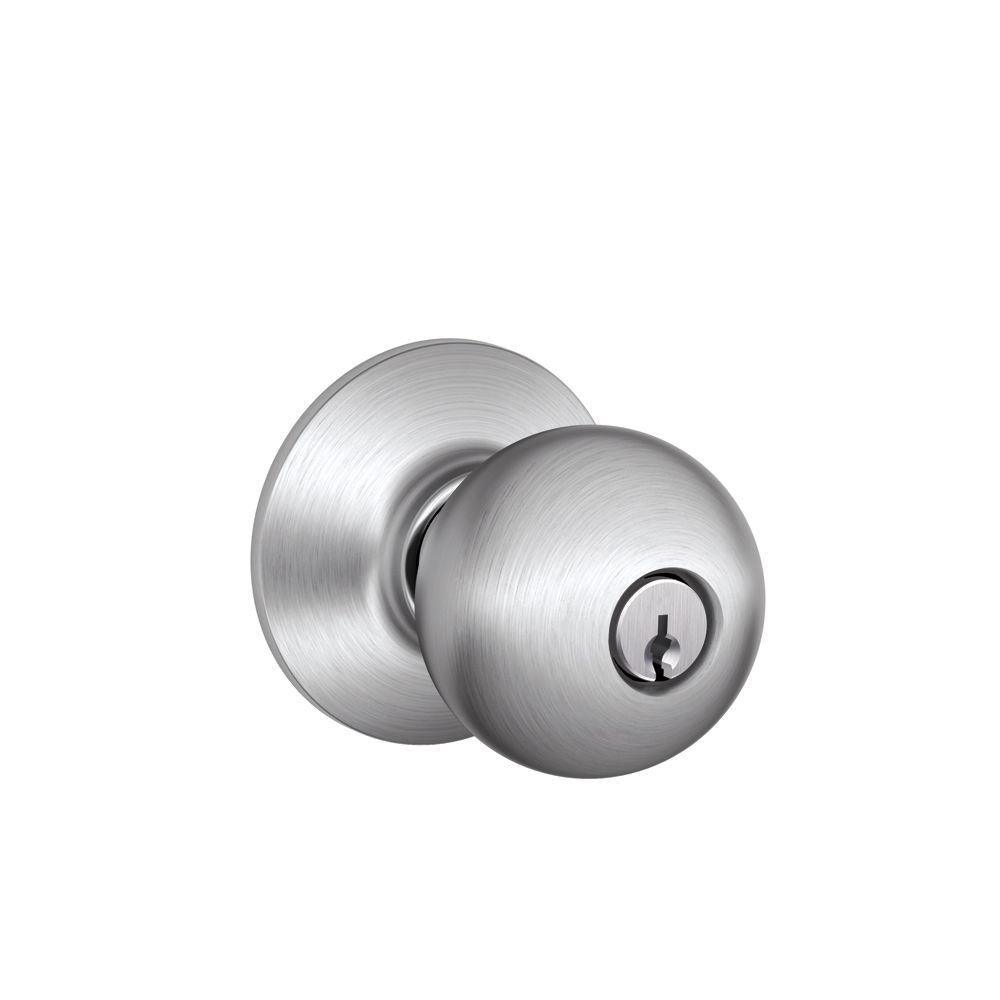 Orbit Satin Chrome Commercial Keyed Entry Door Knob - Super Arbor