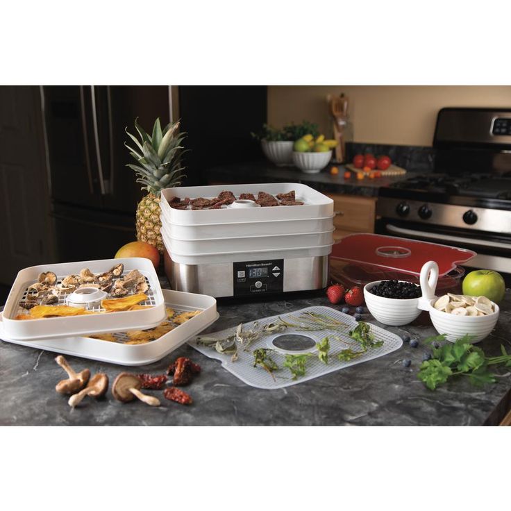 5-Tray Grey Food Dehydrator Stackable Drying Trays
