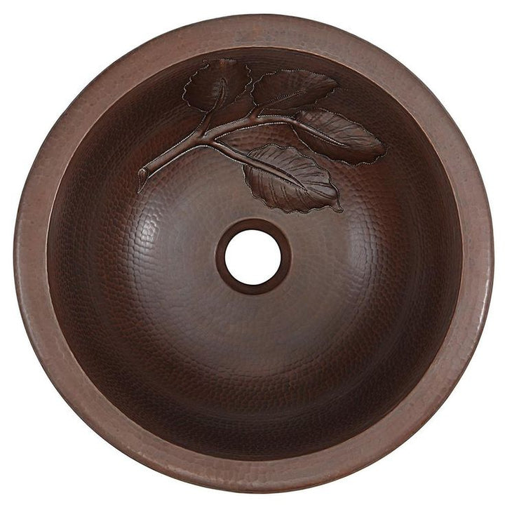 SINKOLOGY Newton All-In-One 14 in. Dual Mount Copper Bathroom Sink with Pfister Centerset Rustic Bronze Faucet and Drain