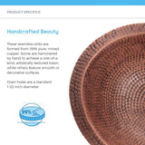 MR Direct Dual-Mount Bathroom Sink in Copper