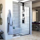 Linea 34 in. x 72 in. Semi-Frameless Fixed Shower Screen in Brushed Nickel without Handle - Super Arbor
