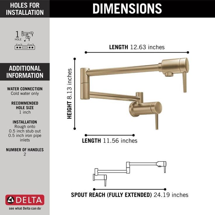 Delta Cassidy Champagne Bronze 2-Handle Wall-Mount Pot Filler Handle Kitchen Faucet