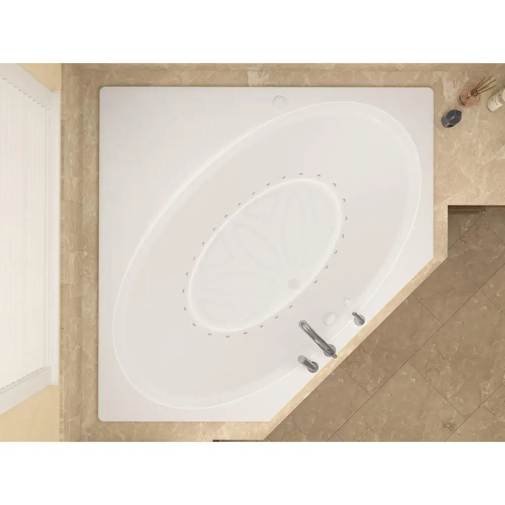 Mali 5 ft. Acrylic Corner Drop-in Air Bath Tub in White - Super Arbor