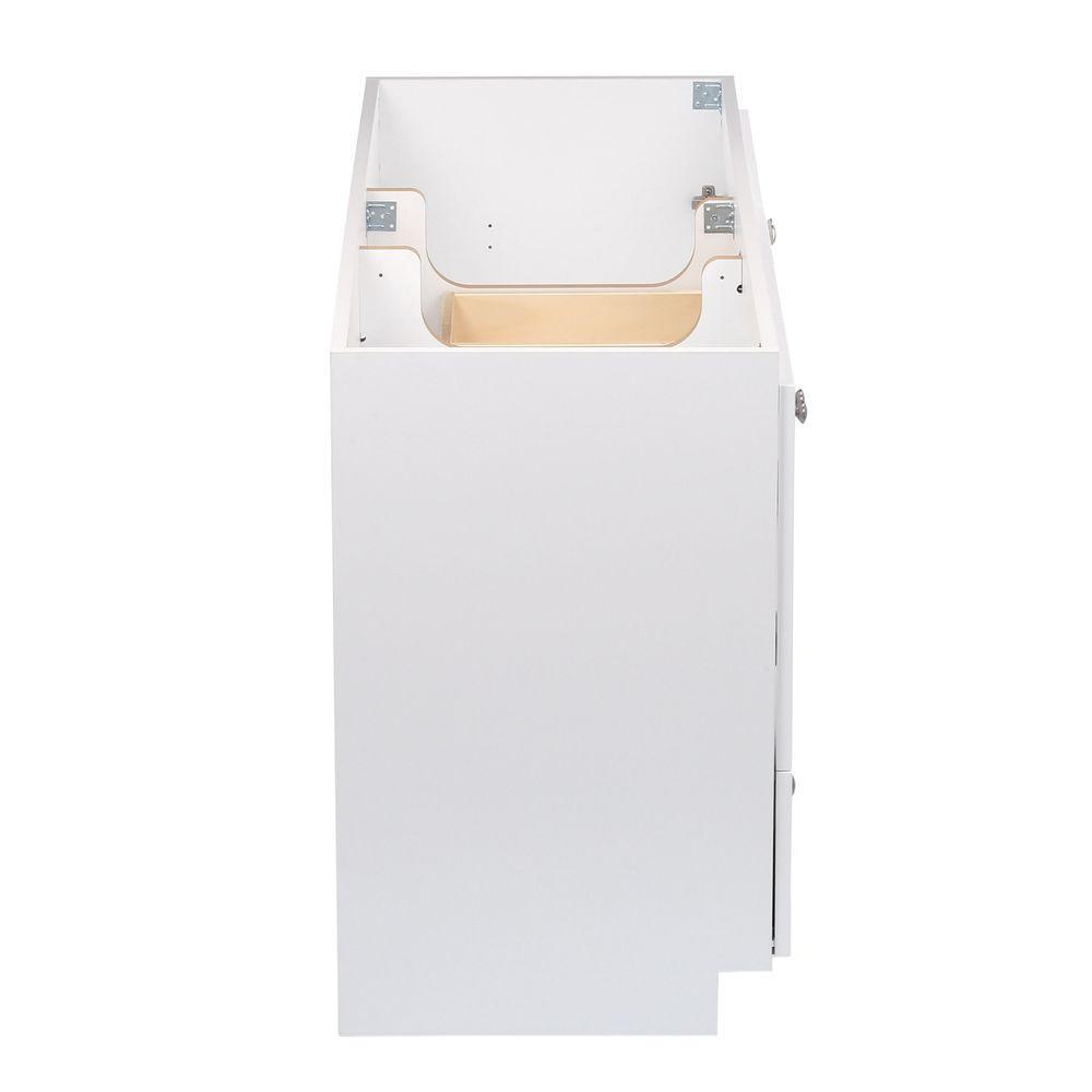 Shaker 60 in. W x 21 in. D x 34.5 in. H Vanity for Double Basins Cabinet Only in Satin White - Super Arbor