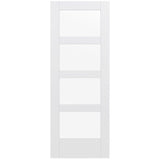 36 in. x 80 in. MODA Primed PMC1044 Solid Core Wood Interior Door Slab w/Clear Glass