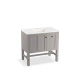 Ceramic/Impressions 37 in. Single Faucet Hole Vitreous China Vanity Top with Basin in White Impressions - Super Arbor