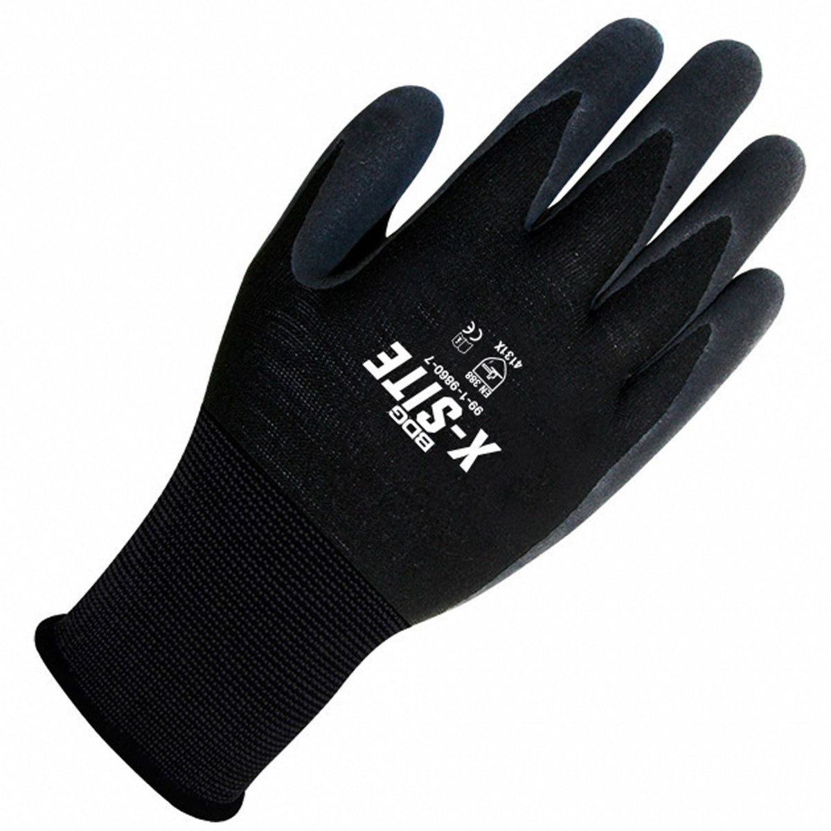 BDG X-Site Foam Nitrile Coated Gloves - Large, Sandy Palm, Seamless Knit
