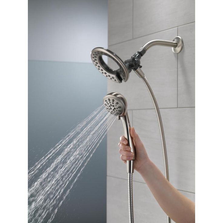 In2ition Two-in-One 4-Spray 6.1 in. Dual Wall Mount Fixed and Handheld Shower Head in Brushed Nickel