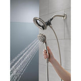 In2ition Two-in-One 4-Spray 6.1 in. Dual Wall Mount Fixed and Handheld Shower Head in Brushed Nickel