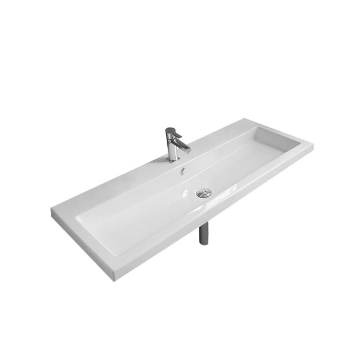 Nameeks Cangas Wall Mounted Ceramic Bathroom Sink in White