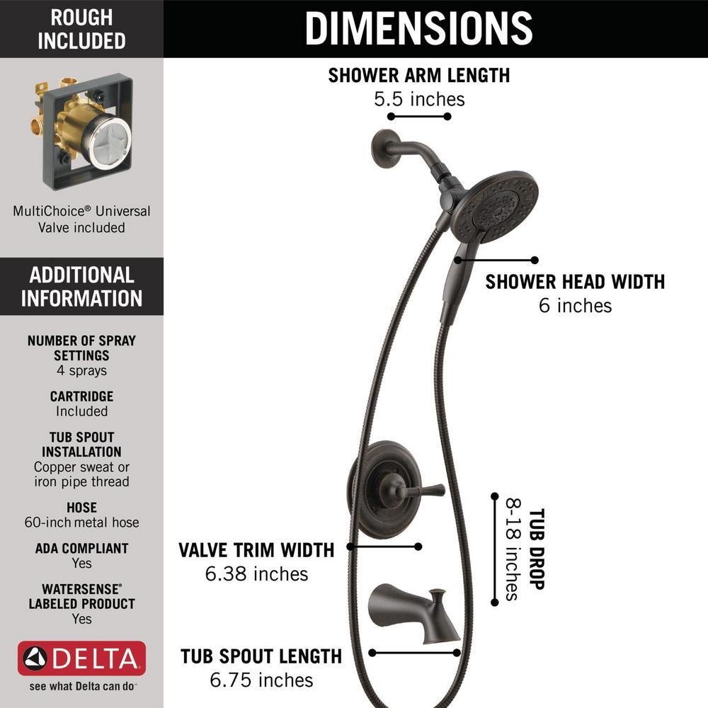 Chamberlain In2ition Single-Handle 4-Spray Tub and Shower Faucet in Venetian Bronze (Valve Included) - Super Arbor