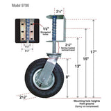 8 in. Pneumatic Gate Caster with 200 lbs. Load Capacity