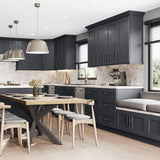 Home Decorators Collection Newport 21 in. W x 24 in. D x 34.5 in. H Assembled Plywood Base Kitchen Cabinet in Deep Onyx with Cutlery Soft Close RH