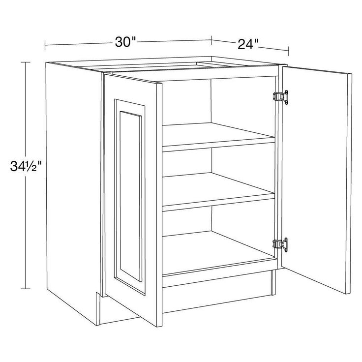 Home Decorators Collection Grayson 30 in. W x 24 in. D x 34.5 in. H Assembled Plywood Full Height Door Base Kitchen Cabinet in Pearl Gray