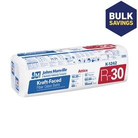 Energy Star Qualified; Johns Manville R-30 Fiberglass Batt Insulation with Sound Barrier (16-in W x 48-in L)