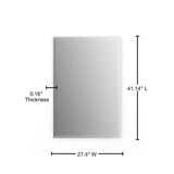 27 in. W x 41 in. H (L1) Frameless Rectangular Deluxe Glass Bathroom Vanity Mirror