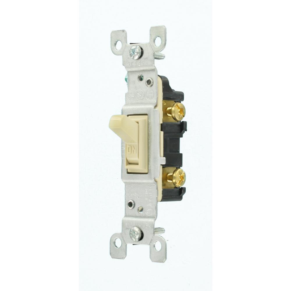 15 Amp Single Pole Switch, Ivory (10-Pack) - Super Arbor