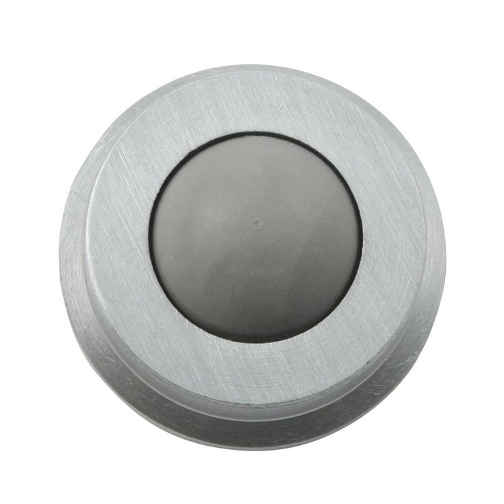 1 in., Cast Brass, Brushed Chrome, Wall Stop with Convex Bumper