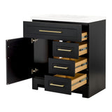 Style Selections Cauley 30-in Black Single Sink Bathroom Vanity with White Cultured Marble Top