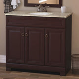 Style Selections Gladmere 36.5-in Java Single Sink Bathroom Vanity with Nutmeg Solid Surface Top