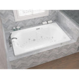 Onyx Diamond Series 5 ft. Right Drain Rectangular Drop-in Whirlpool and Air Bath Tub in White - Super Arbor