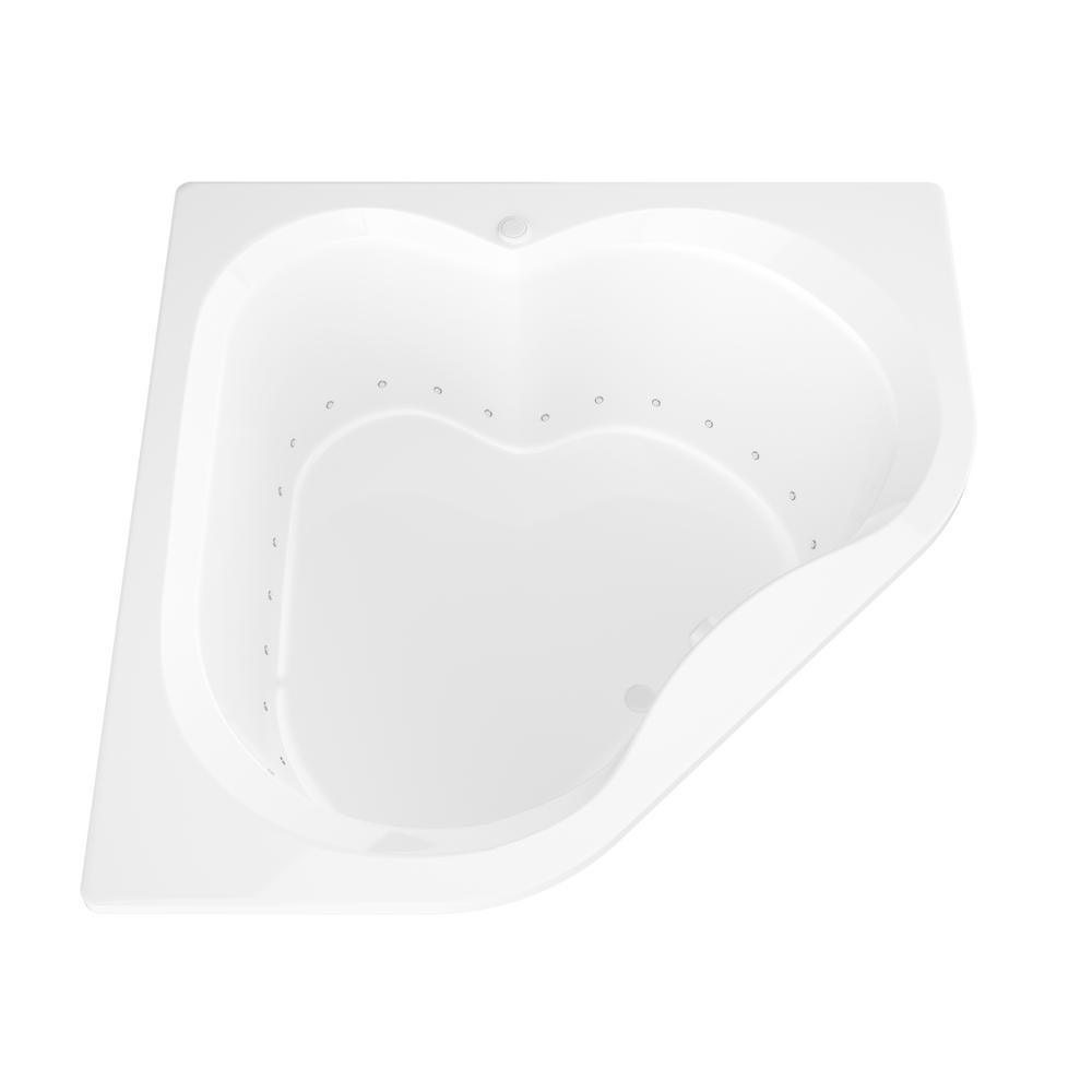 Beryl 5 ft. Acrylic Corner Drop-in Air Bathtub in White - Super Arbor