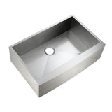 Handmade Farmhouse Apron-Front Stainless Steel 33 in. Single Bowl Kitchen Sink