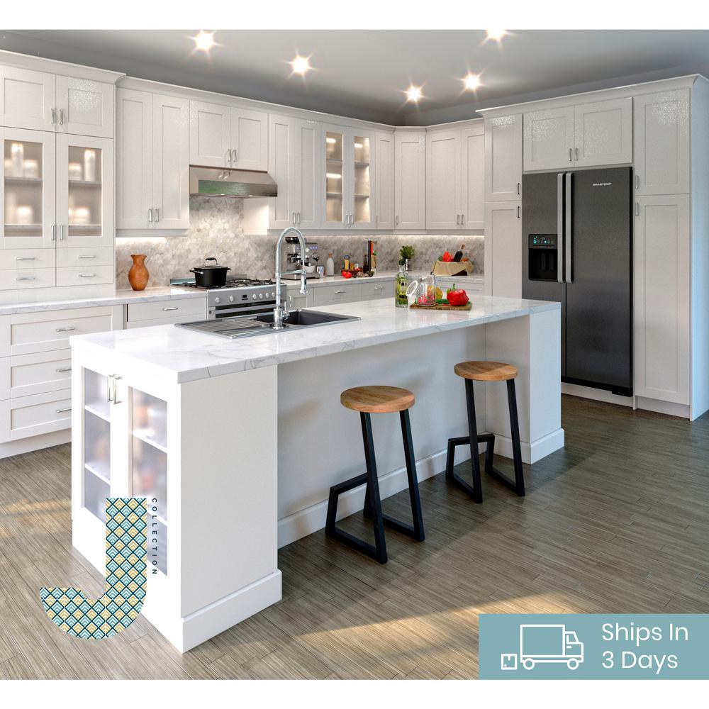 Shaker Assembled 36x20x24 in. Deep Wall Bridge Cabinet in Vanilla White - Super Arbor