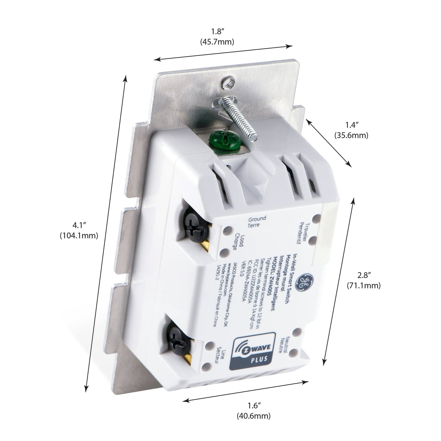 GE Z-Wave Plus 15A In-Wall Smart Rocker Switch, 3-Way, White/Light Almond (Model 14291)