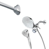 Attract 6-spray 6.75 in. Dual Shower Head and Handheld Shower Head in Chrome