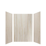 Expressions 48 in. x 48 in. x 96 in. 4-Piece Easy Up Adhesive Alcove Shower Wall Surround in Bianca - Super Arbor