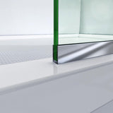 Linea 34 in. x 72 in. Semi-Frameless Fixed Shower Screen in Brushed Nickel without Handle - Super Arbor