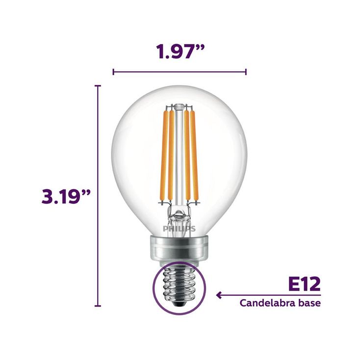 Philips 40-Watt Equivalent G16.5 LED Light Bulb Soft White Globe (2-Pack)