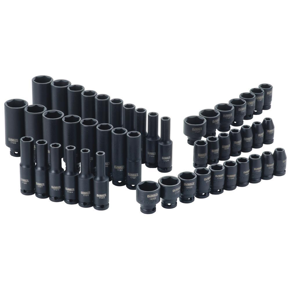 1/4 in. Drive Metric and SAE Impact Socket Set (48-Piece) - Super Arbor